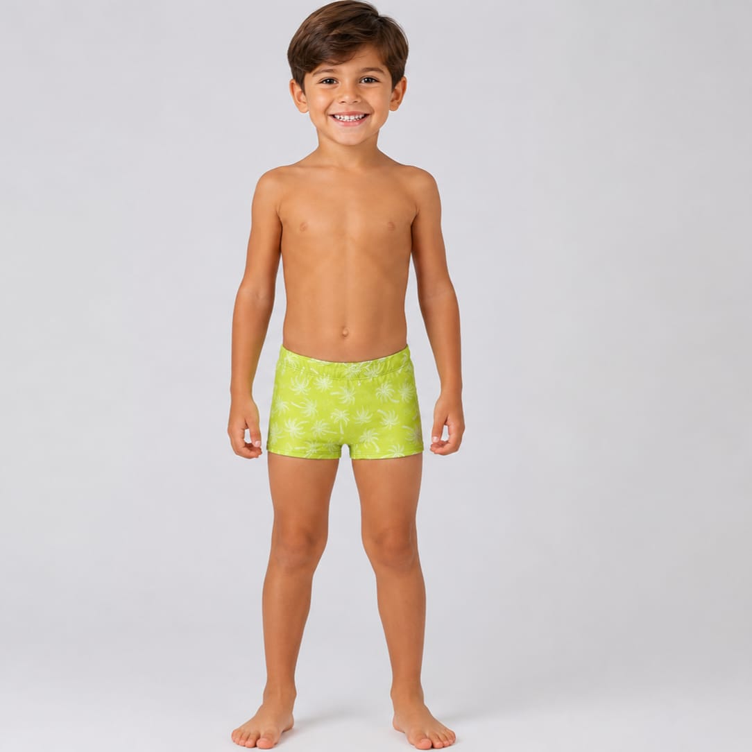 Sunga Infantil com Proteção UV 50+ Estampa Tropical