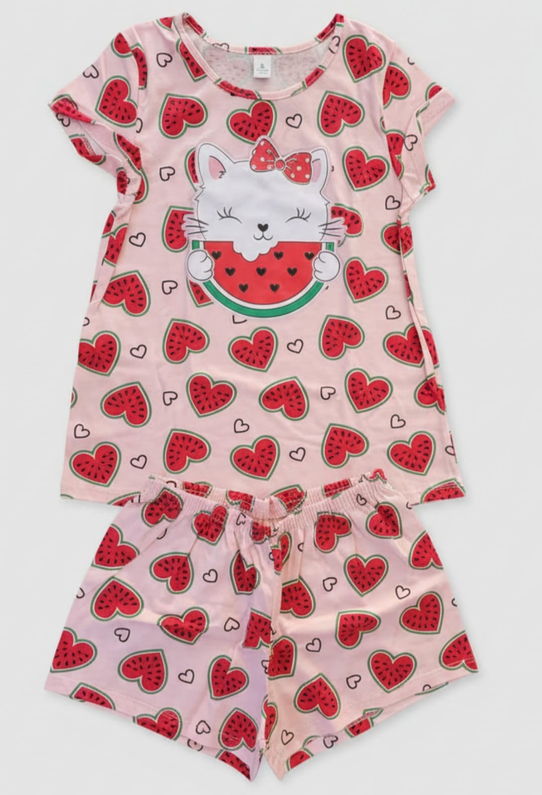 Pijama Melancia Brilha no Escuro Infantil – Conforto 100% Algodão e Estampa Divertida