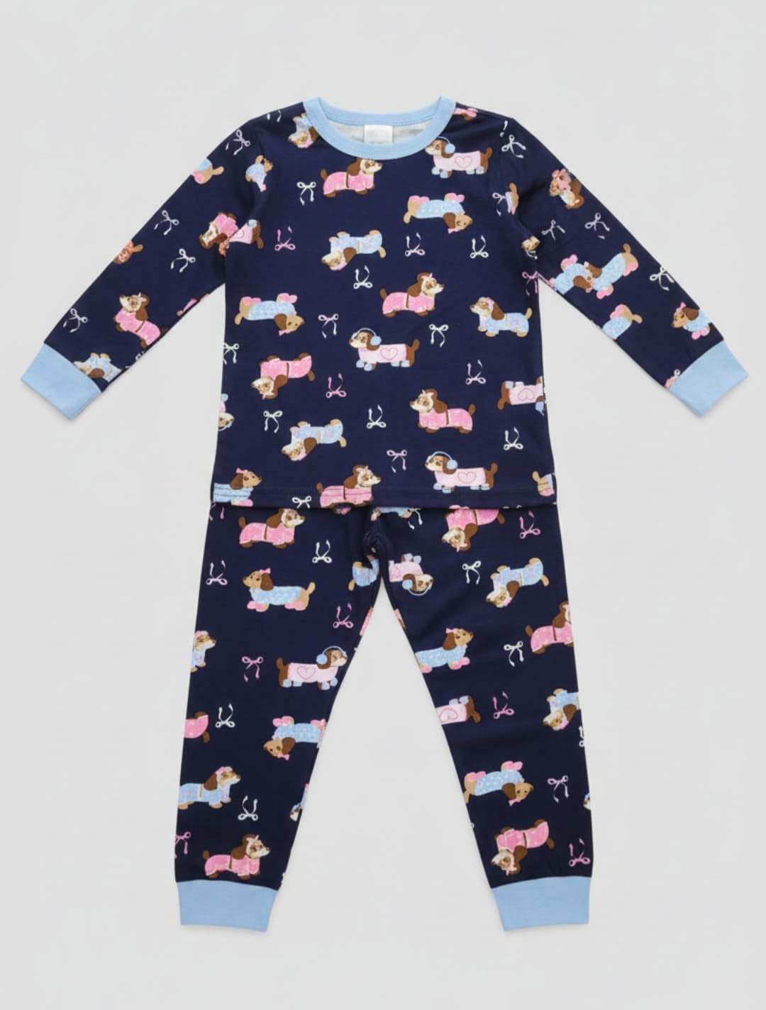 Pijama Infantil Cachorrinho 100% Algodão Meia Estação