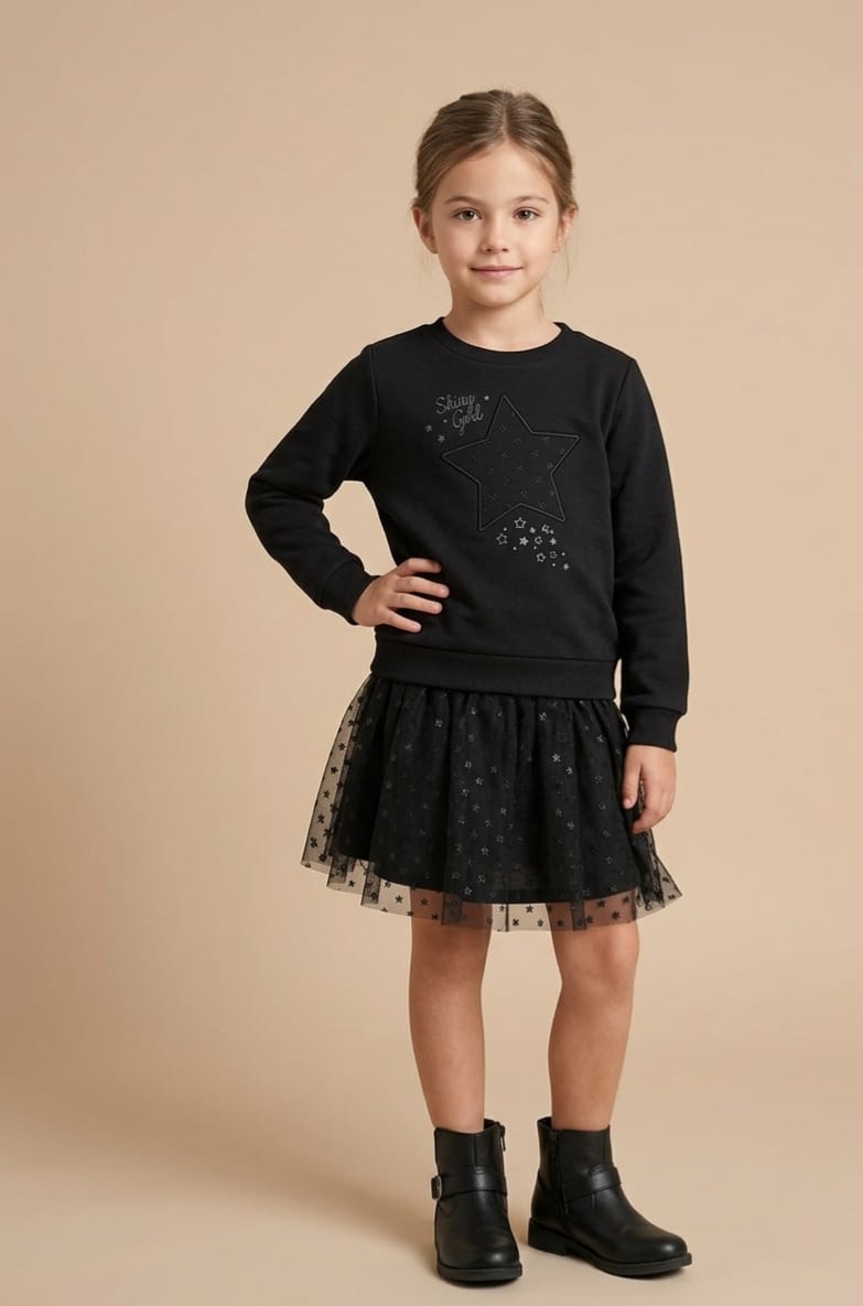 Conjunto Infantil Shiny Girl – Estilo e Conforto para Brilhar