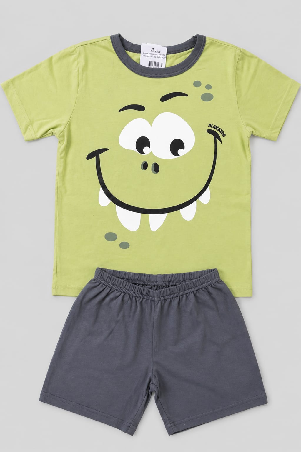 Pijama Infantil Menino Dinossauro Verde 100% Algodão