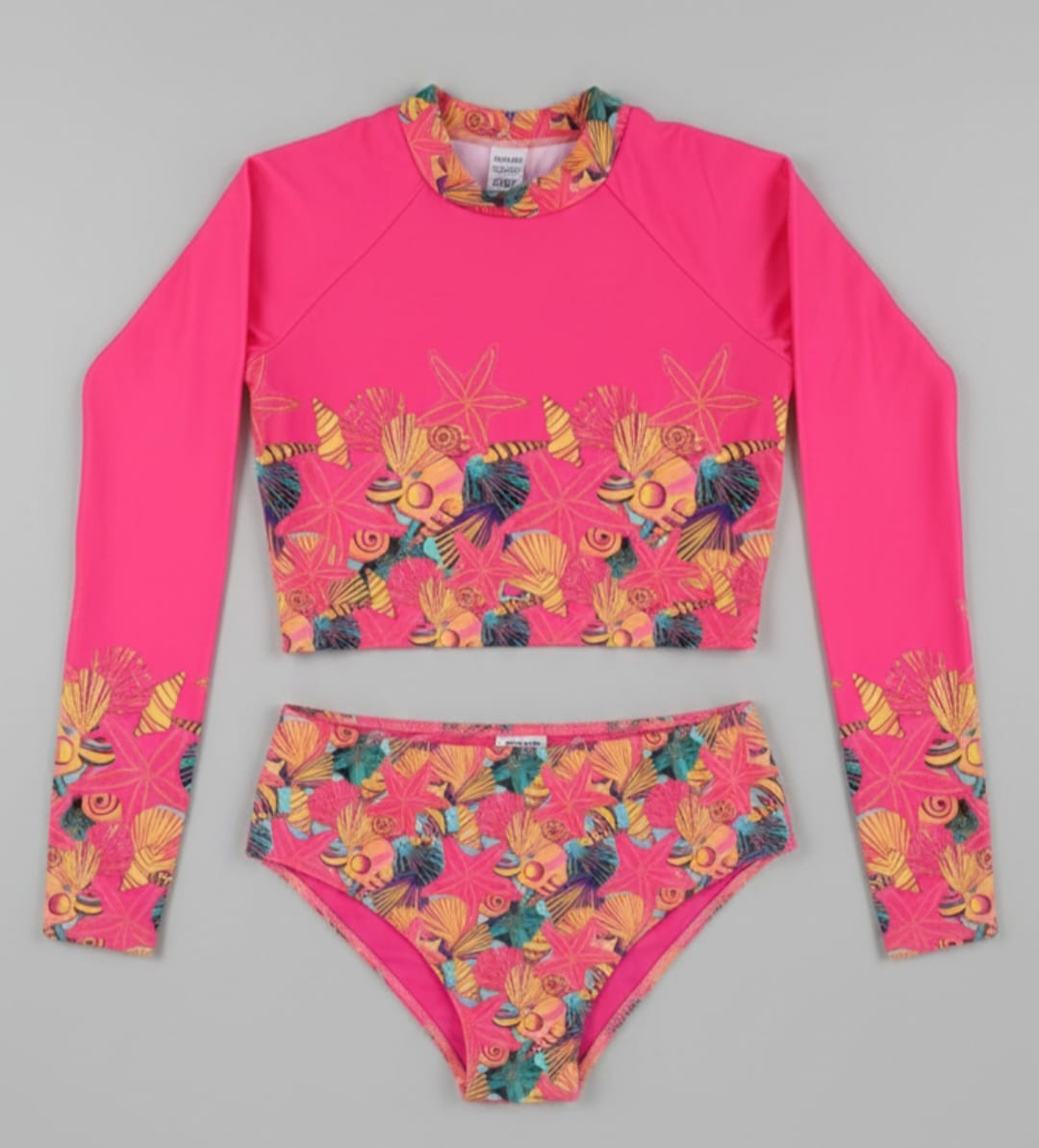 Conjunto Cropped e Tanga Infantil com Proteção UV 50+ | Estampa Linda e Confortável