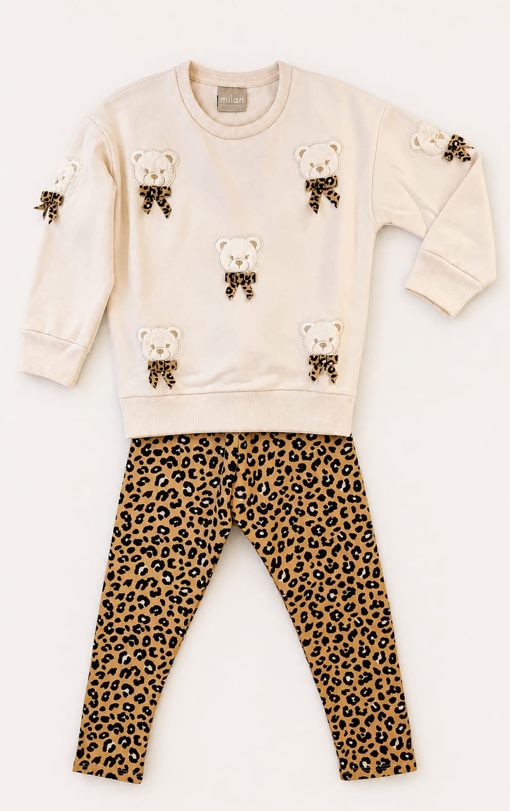 Conjunto Infantil Moletom com Legging Peluciada Ursinho