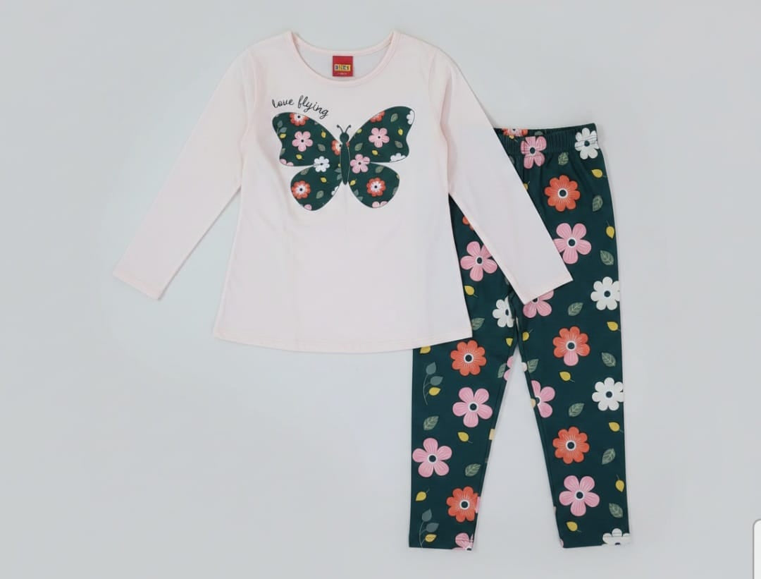 Conjunto Meia Estação Borboleta Infantil Menina – Conforto em Algodão e Estampa Encantadora