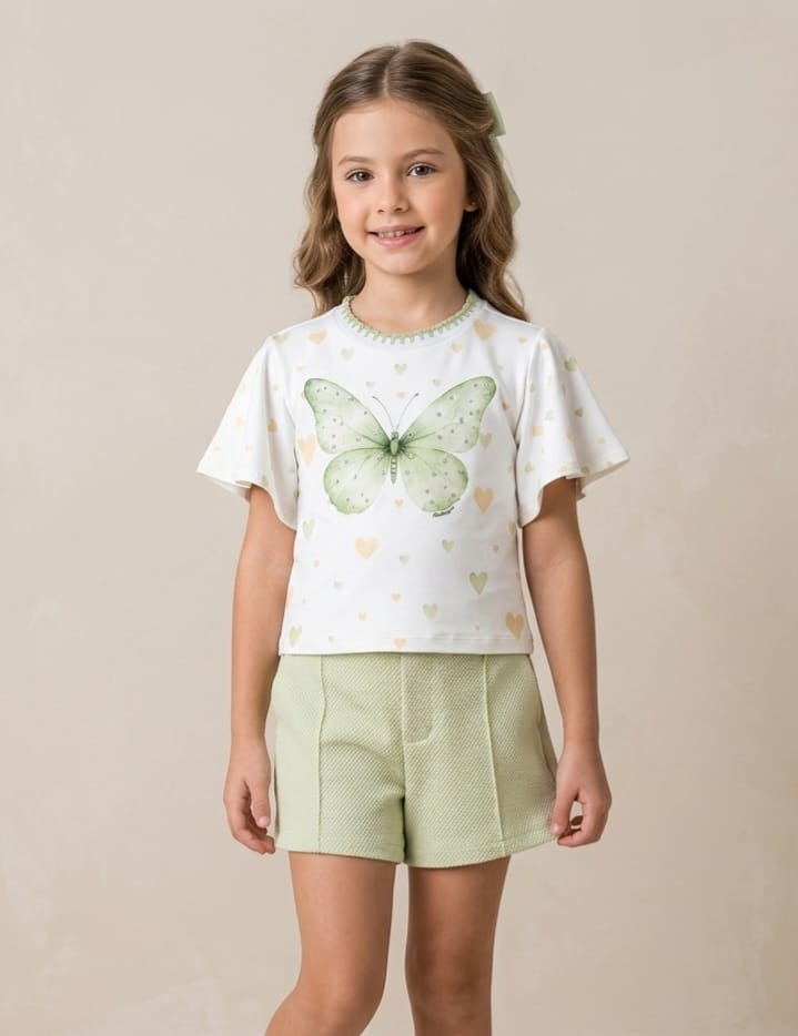 Conjunto Short e Blusa Borboleta Infantil