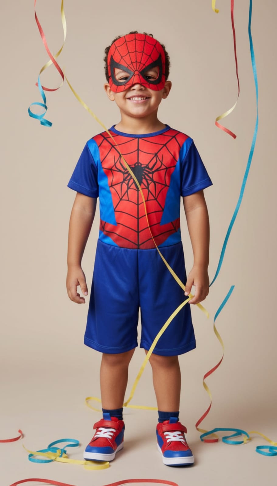 Fantasia Homem Aranha com Máscara Infantil