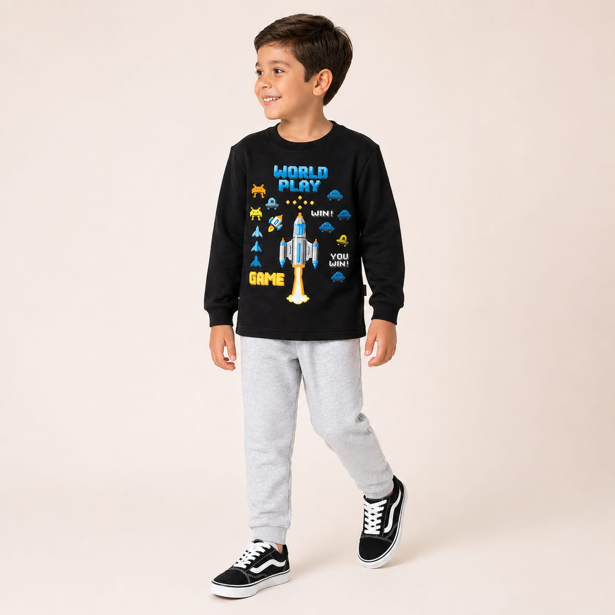 Conjunto Infantil Moletom “World Play” – Conforto e Estilo para o Dia a Dia
