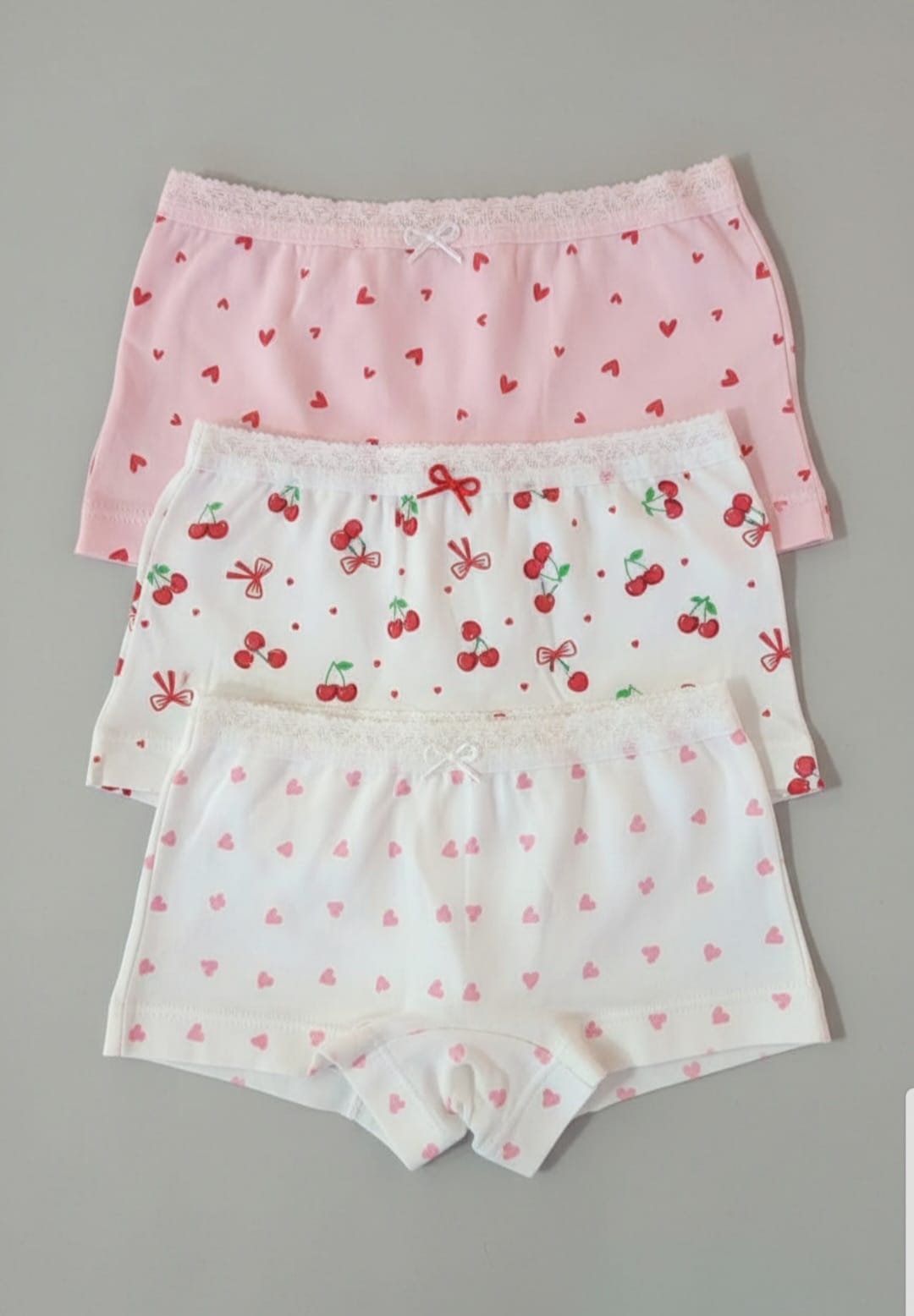 Calcinha Boxer Infantil 100% Algodão – Kit com 3 -Conforto, Maciez e Estampas Lindas