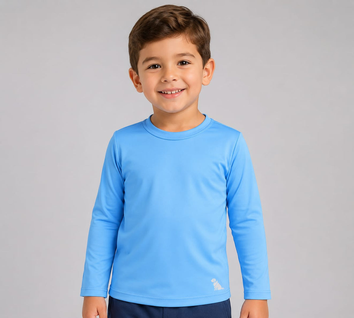 Blusa Infantil de Proteção Solar UV FPS 50+ Azul