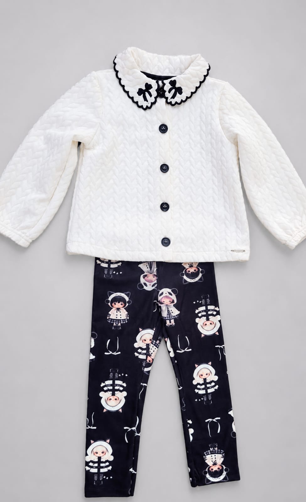 Conjunto Infantil Matelassê com Legging Soft Estampada