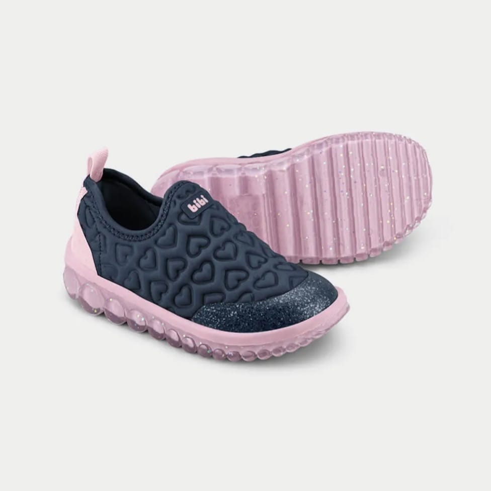 Tênis Infantil Bibi Roller 2.0 Azul e Rosa de Coração - Azul