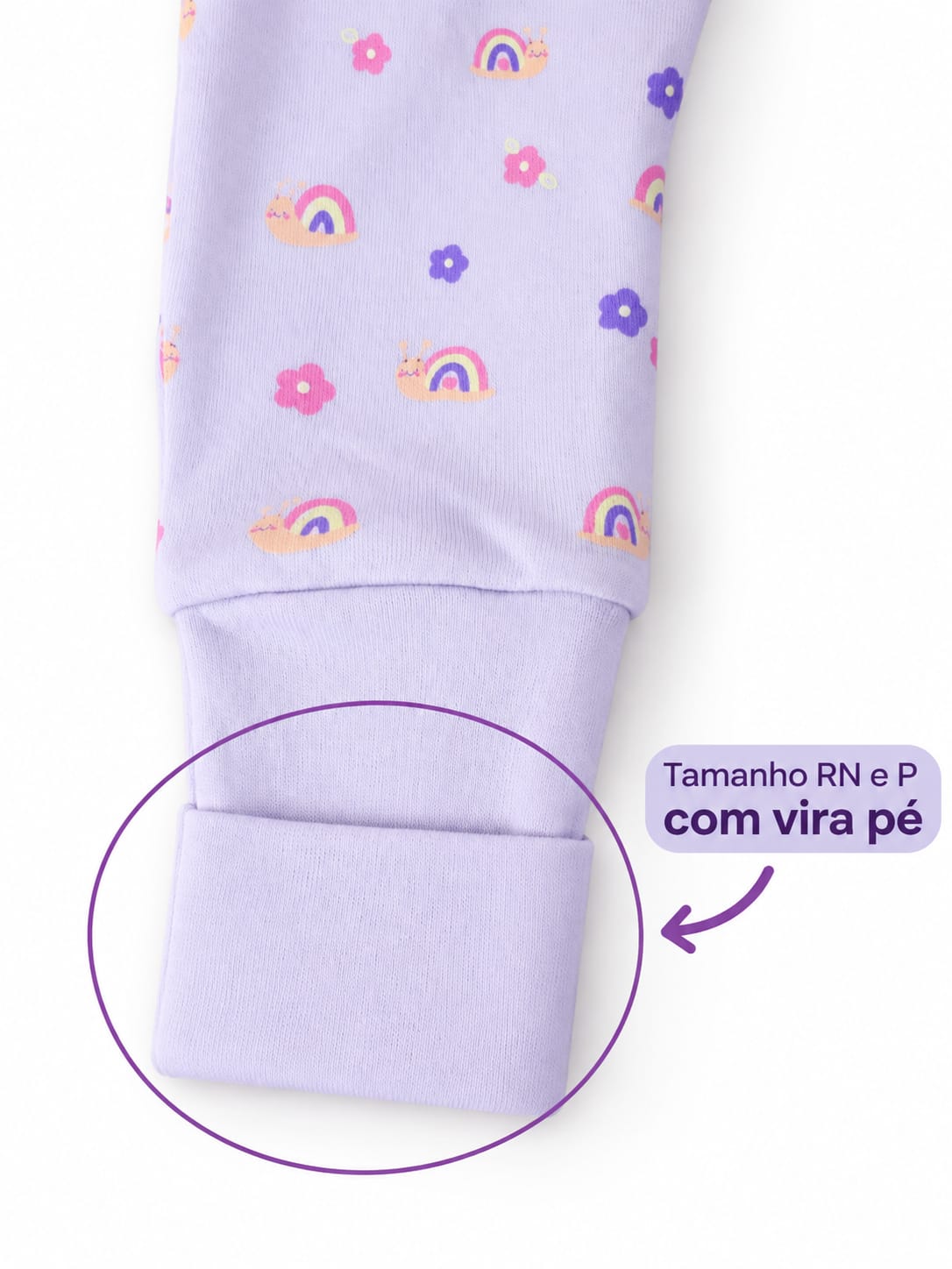 CONJUNTO BEBÊ BODY MANGA LONGA + CALÇA ESTAMPA CARACOL