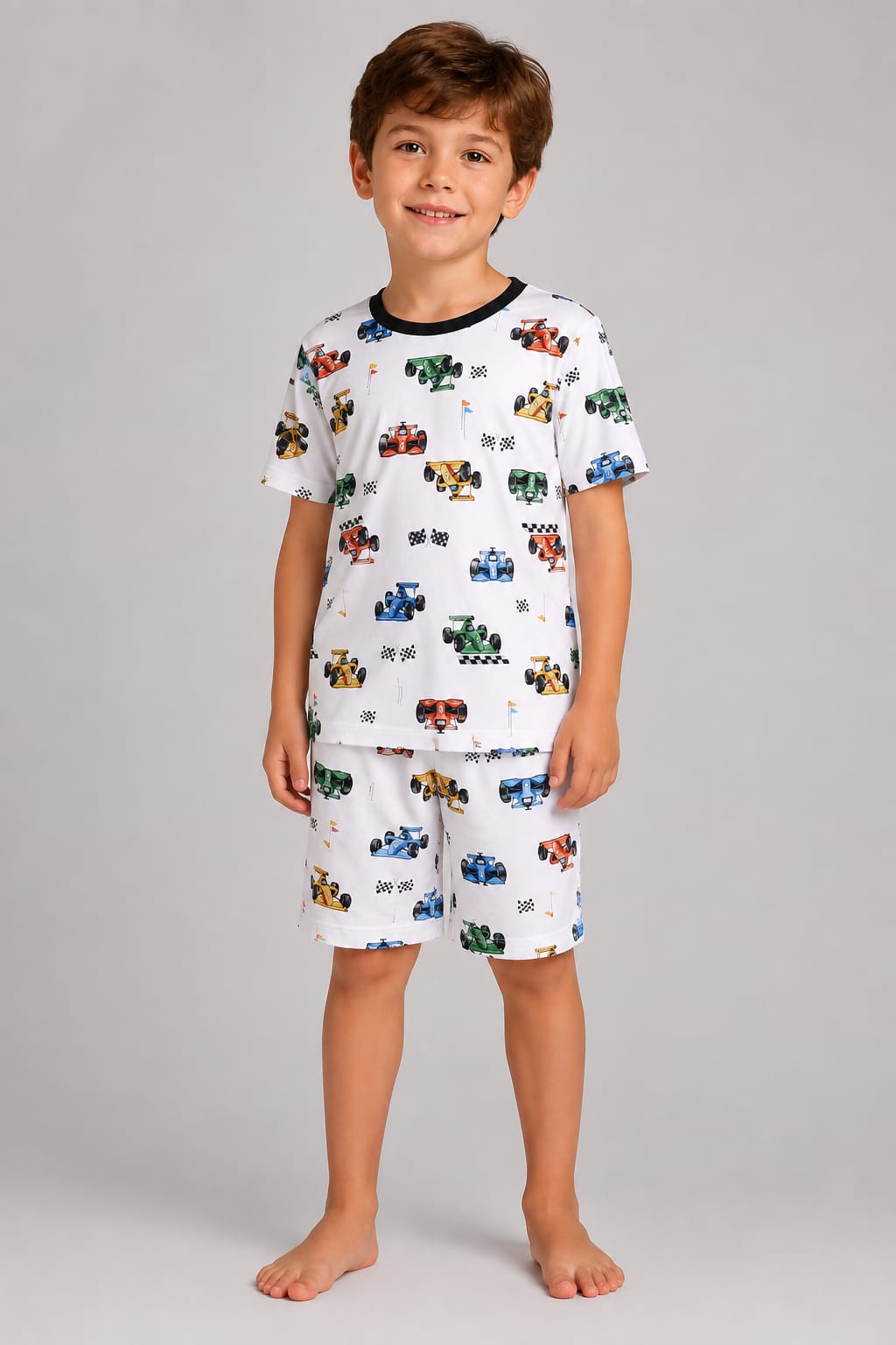 Pijama Infantil Masculino Estampado Fórmula Kids em Malha Modelli