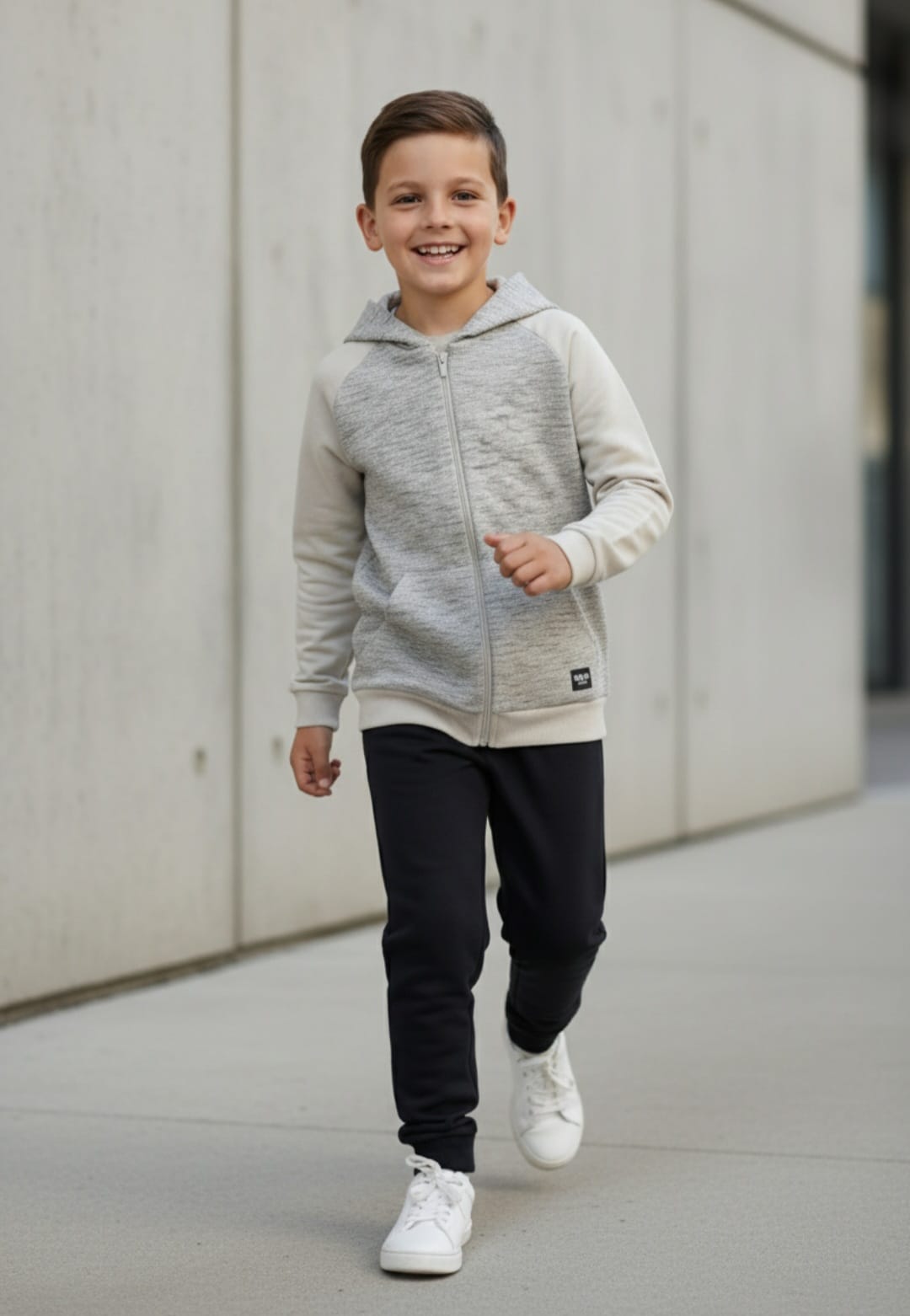 Conjunto Infantil Casual com Jaqueta com Capuz e Calça