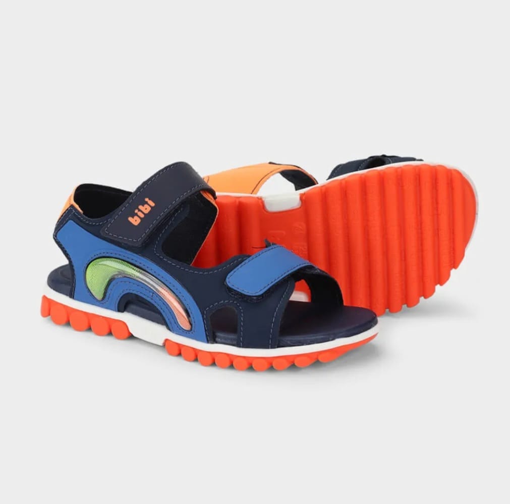 Sandália Infantil Bibi Summer Roller Sport 2.0 Azul com Laranja
