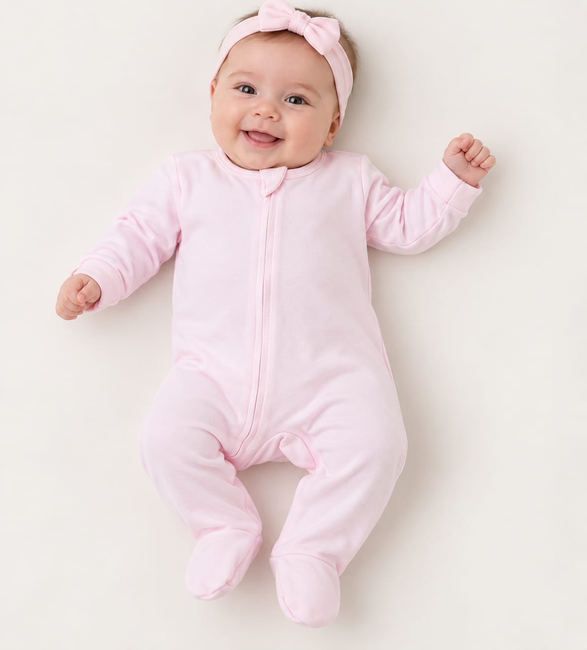 MACACÃO BEBÊ ROSA LISO COM ZÍPER 100% ALGODÃO MALHA PREMIUM