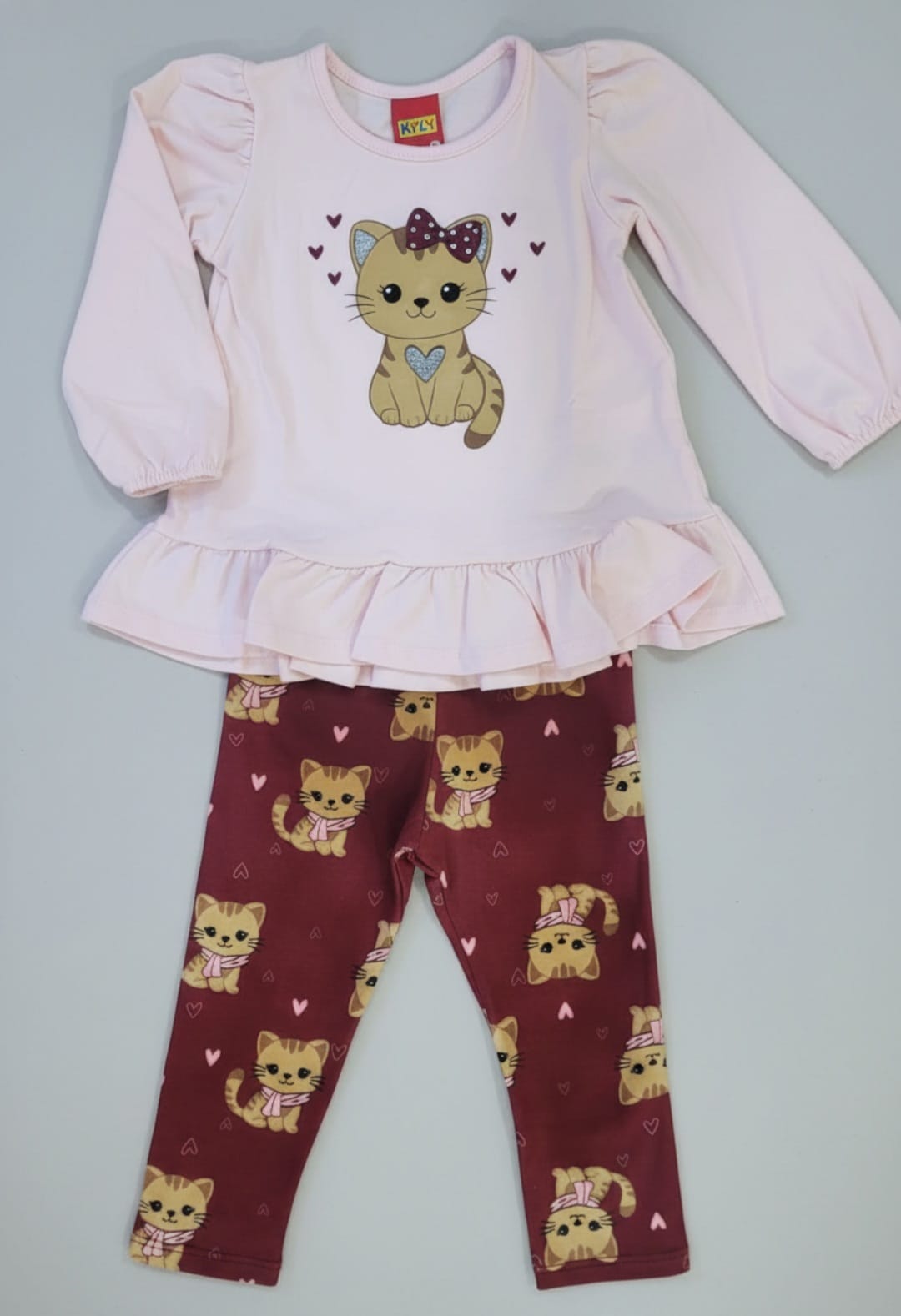 Conjunto Infantil Gatinha Love – 100% Algodão