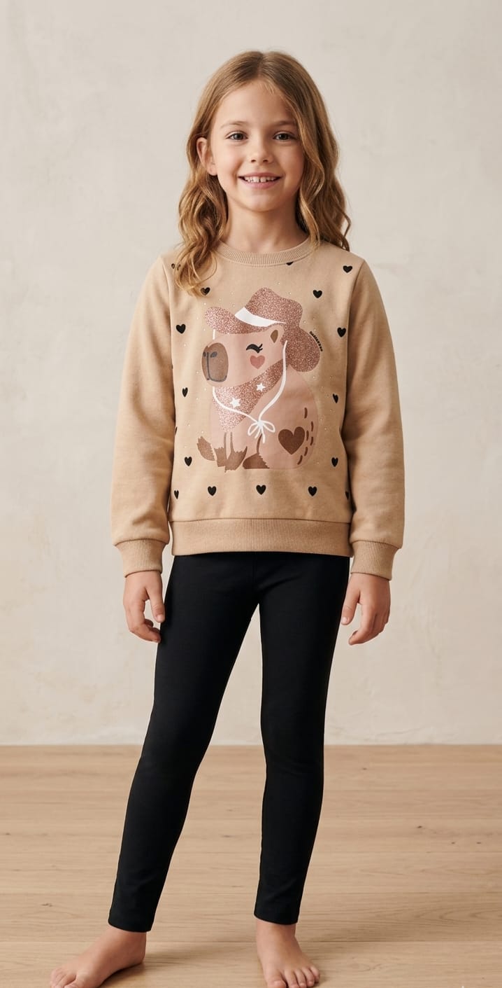 Conjunto Moletom e Leggin Capivara Infantil