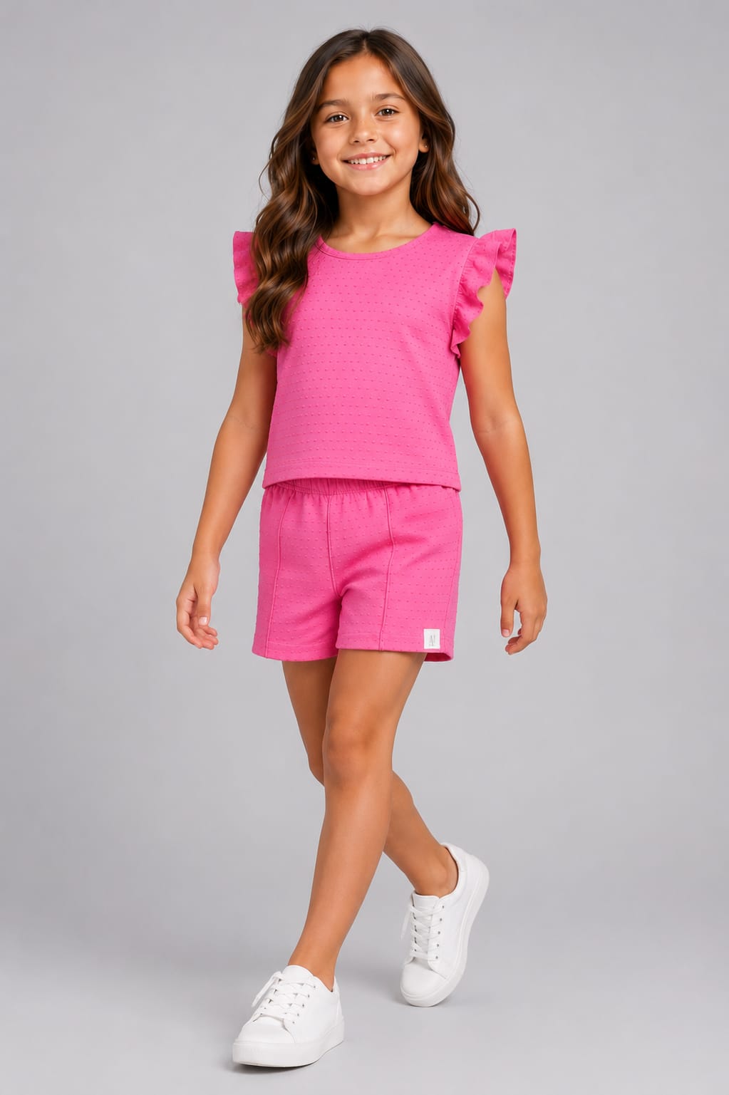 Conjunto Infantil Feminino em Malha Nikko Rosa