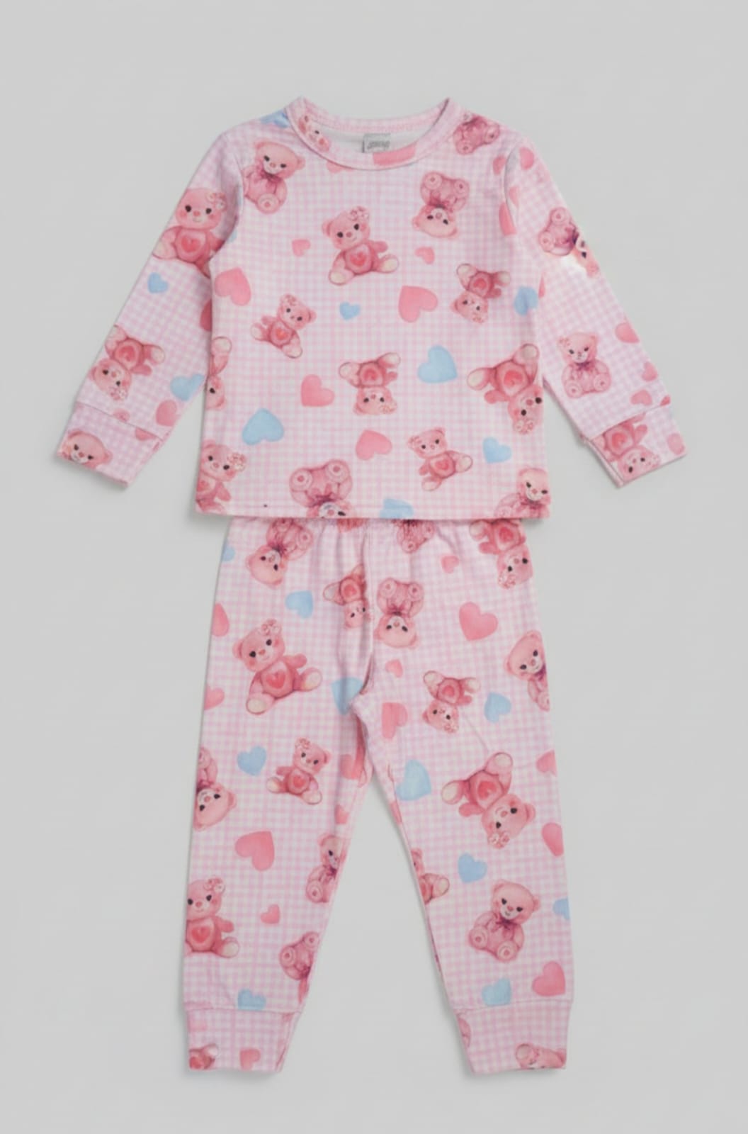 Pijama de Frio Fleece Ursinho Infantil Rosa