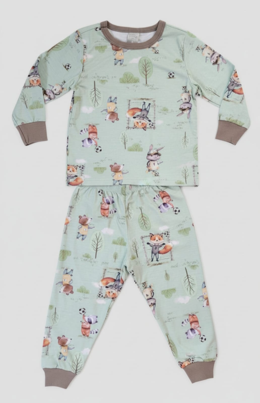 Pijama Infantil Futebol Meia Estação Confortável em Malha Modelli