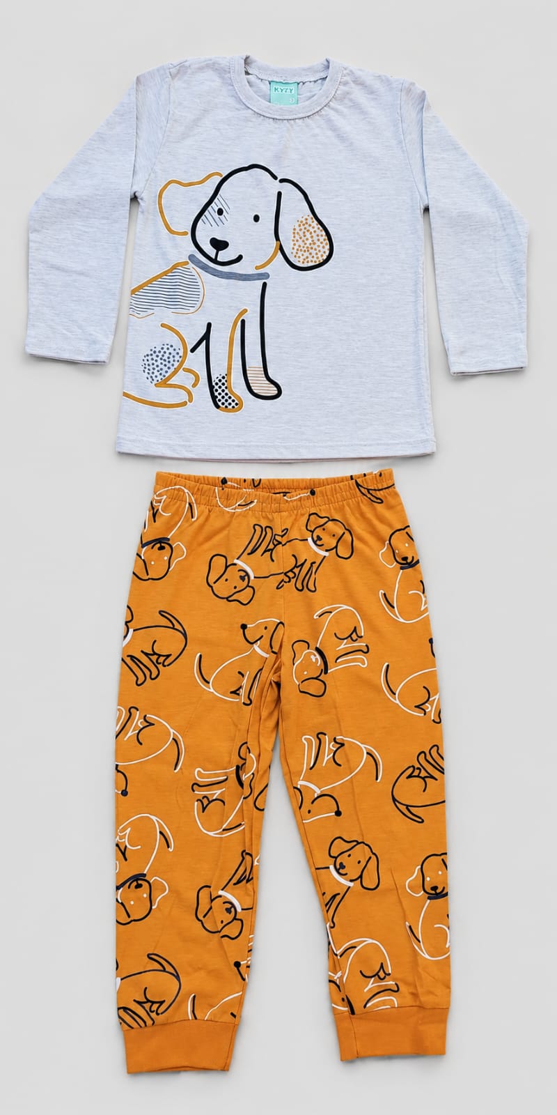 Pijama Infantil Cachorrinho Brilha no Escuro 100% Algodão