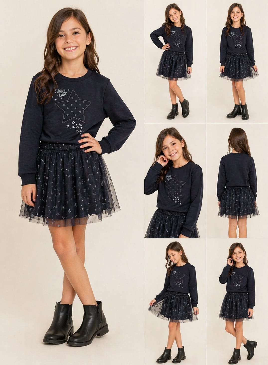 Conjunto Infantil Shiny Girl – Estilo e Conforto para Brilhar