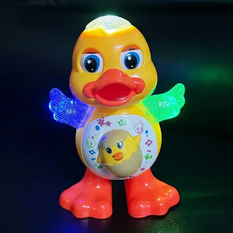 Pato Dançante Elétrico Infantil – Brinquedo Musical com Luzes, Olhos Piscando e Movimento Divertido