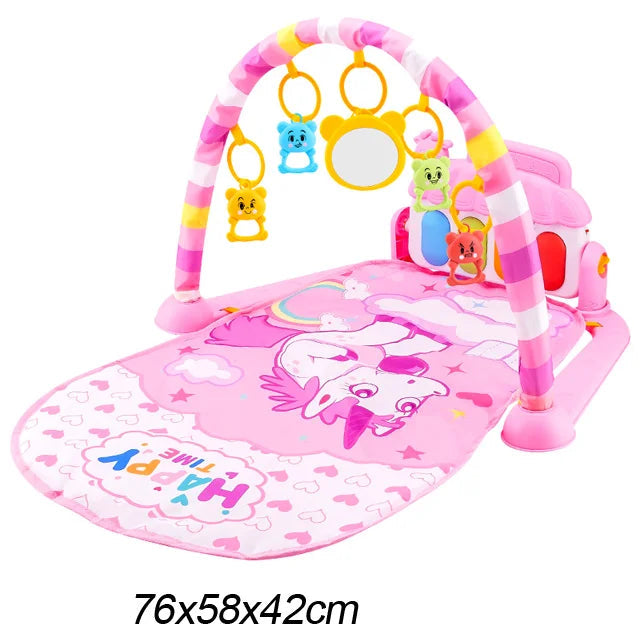 Tapete Ginásio Musical para Bebê – Baby Fitness Play Gym com Piano, Arco de Brinquedos e Atividades Educativas 0–36 Meses