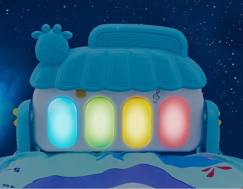 Tapete Ginásio Musical para Bebê – Baby Fitness Play Gym com Piano, Arco de Brinquedos e Atividades Educativas 0–36 Meses