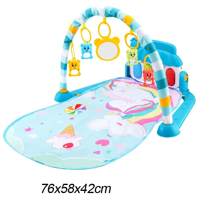 Tapete Ginásio Musical para Bebê – Baby Fitness Play Gym com Piano, Arco de Brinquedos e Atividades Educativas 0–36 Meses