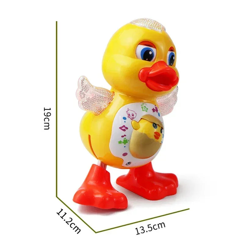 Pato Dançante Elétrico Infantil – Brinquedo Musical com Luzes, Olhos Piscando e Movimento Divertido