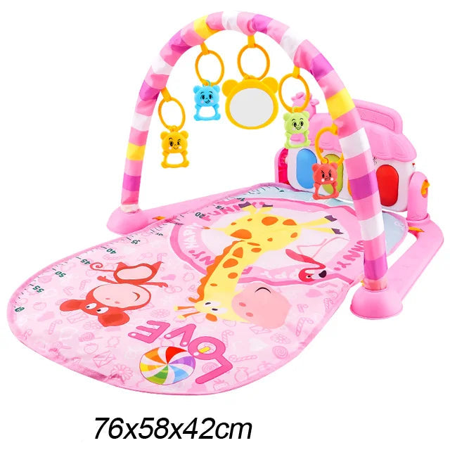 Tapete Ginásio Musical para Bebê – Baby Fitness Play Gym com Piano, Arco de Brinquedos e Atividades Educativas 0–36 Meses