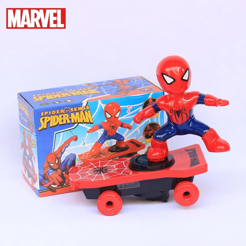 Boneco Eletrônico Homem-Aranha 21cm – Figura Marvel com Scooter e Luzes LED, Brinquedo Infantil para Meninos e Meninas