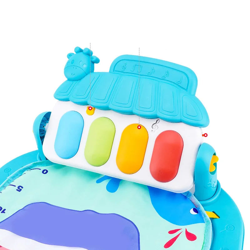 Tapete Ginásio Musical para Bebê – Baby Fitness Play Gym com Piano, Arco de Brinquedos e Atividades Educativas 0–36 Meses