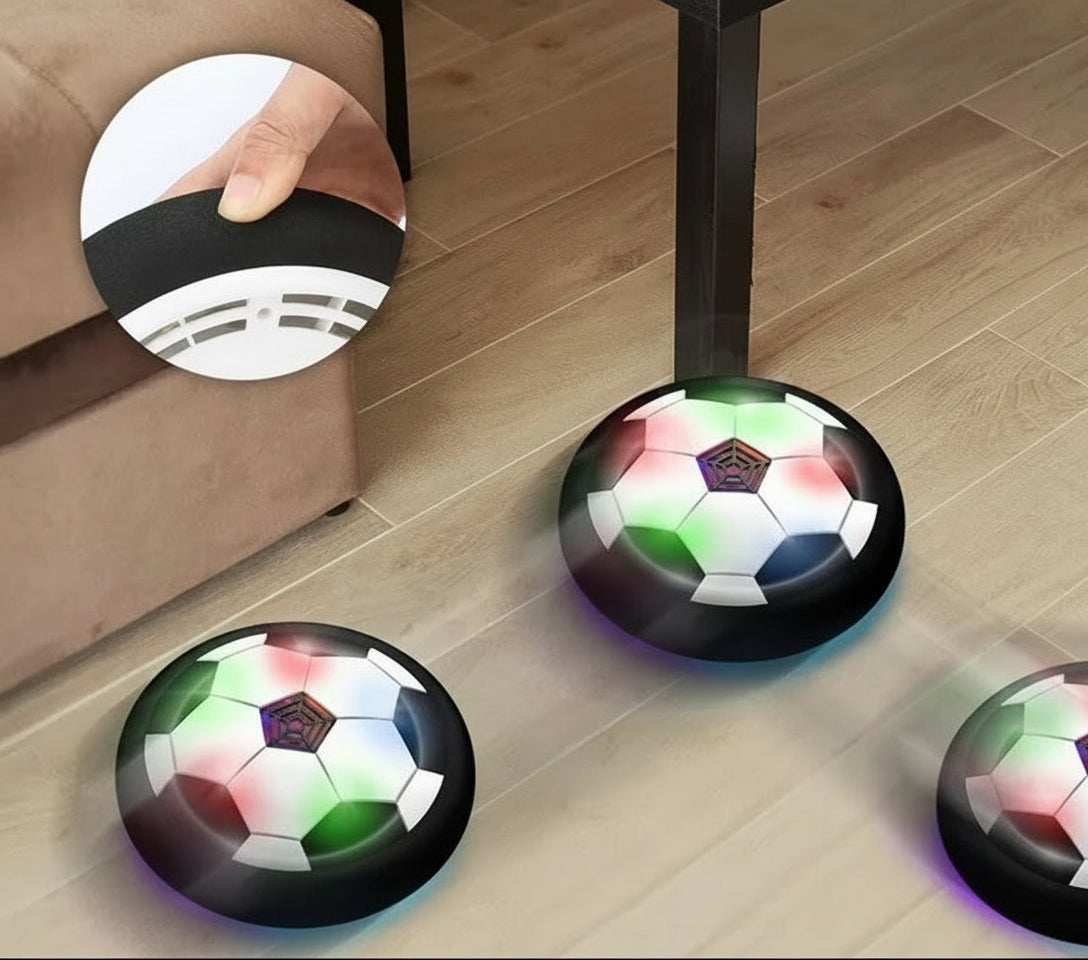 Bola de Futebol Flutuante Elétrica com LED e Música, Brinquedo Esportivo para Crianças