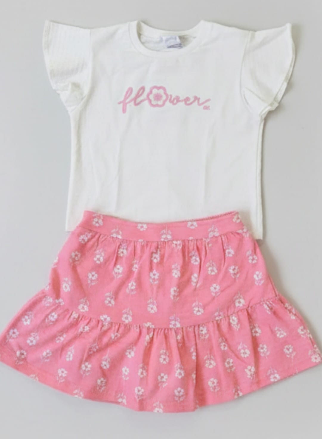 Conjunto Infantil Alakazoo Flores – Blusa e Saia Feminina Delicada, Confortável e Estilosa