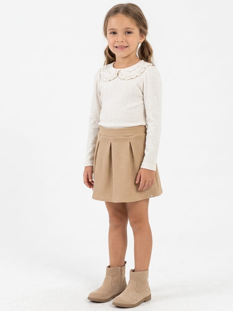 Conjunto Short Saia e Blusa Meia Estação Infantil Confortável e Estiloso
