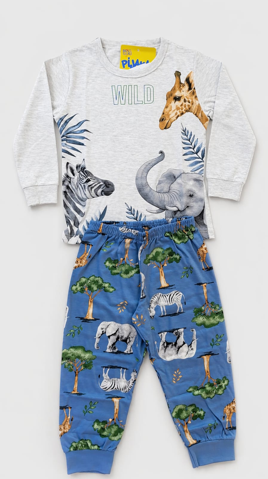 Pijama Infantil Safari – Conforto e Diversão para a Hora de Dormir