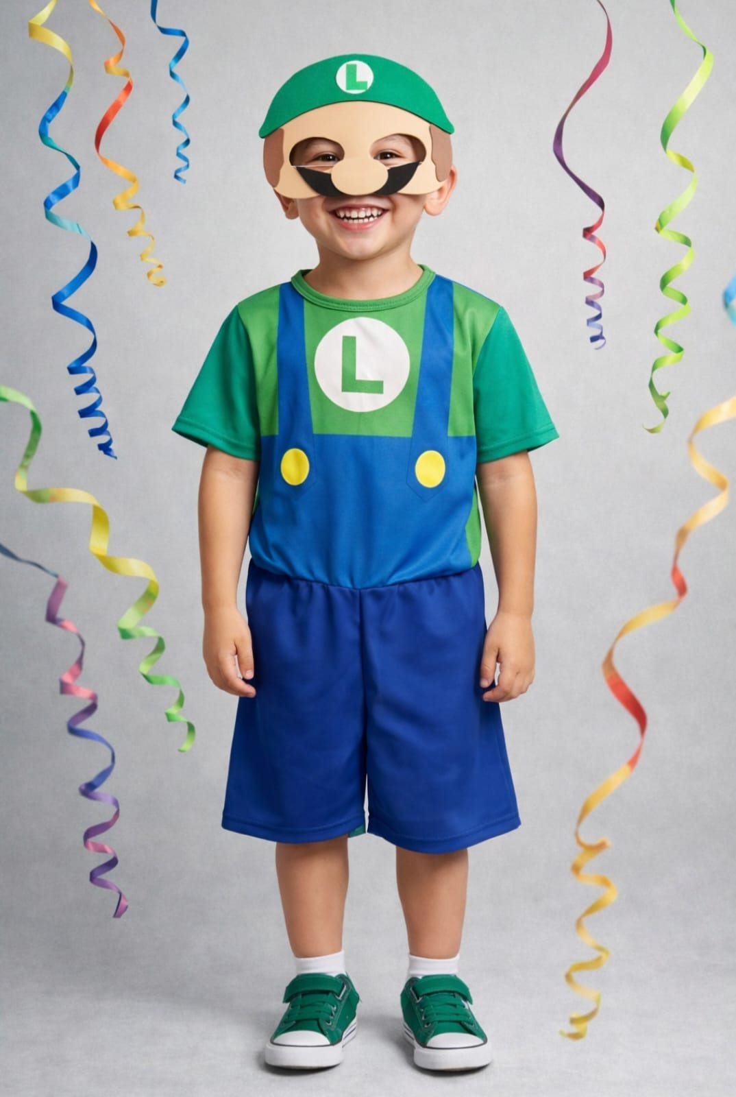 Fantasia Luigi com Máscara Infantil