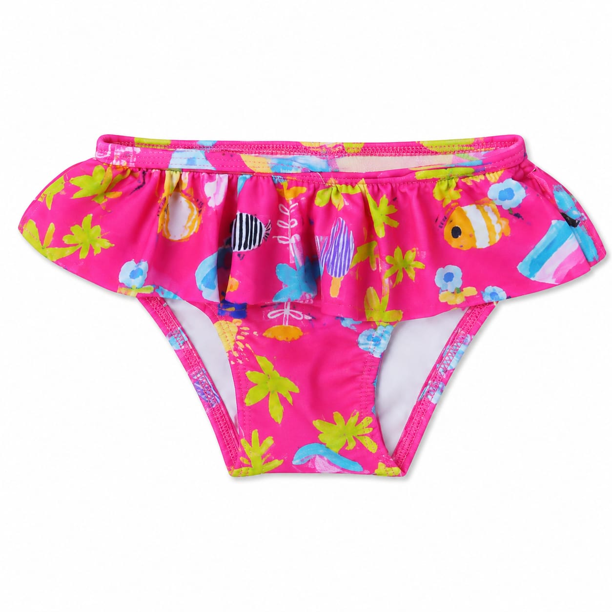 Biquíni Infantil Up Baby com Camiseta UV Manga Longa e Calcinha com Babado