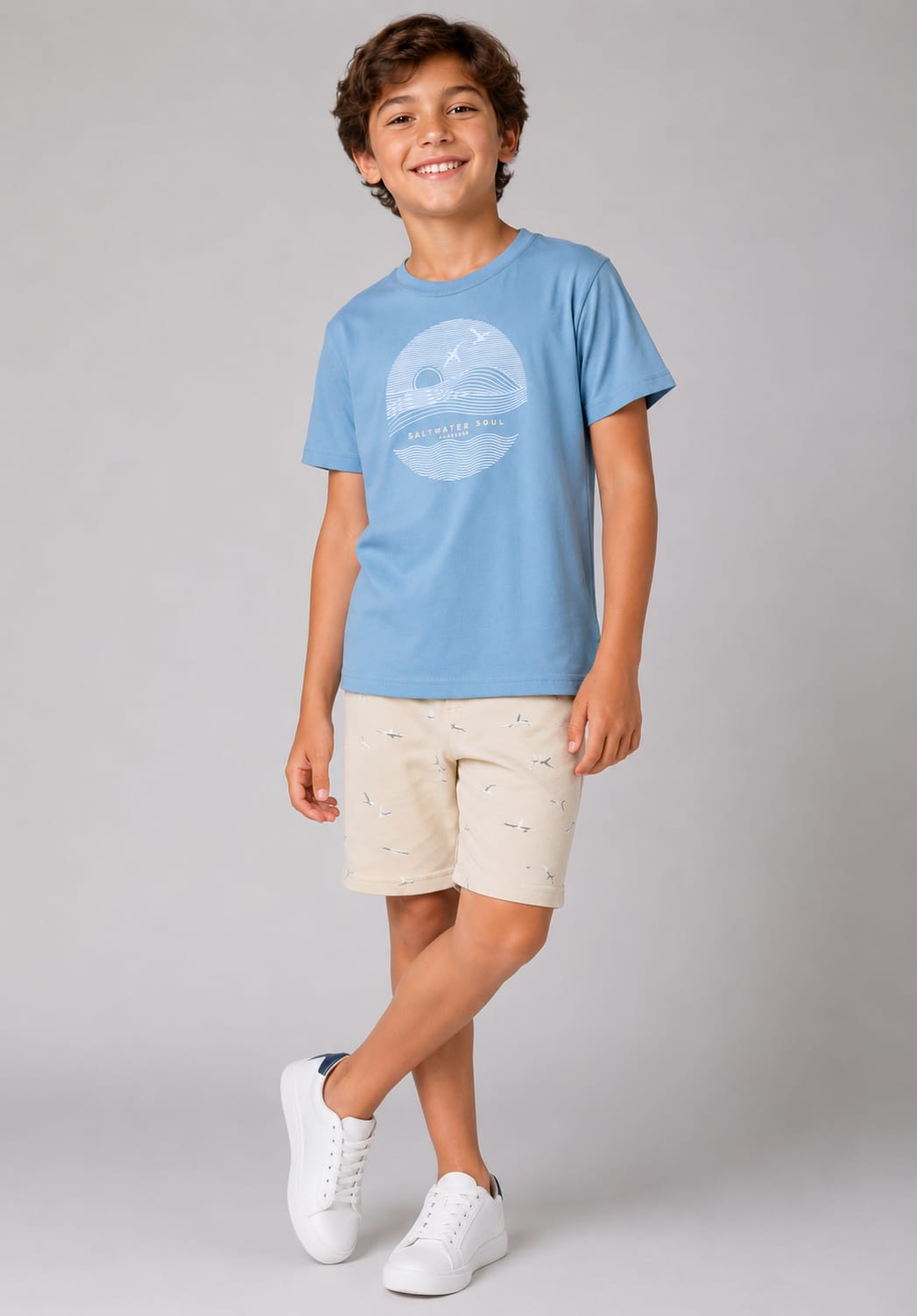 Conjunto Infantil Masculino com Blusa em Malha Penteada e Short em Moletom
