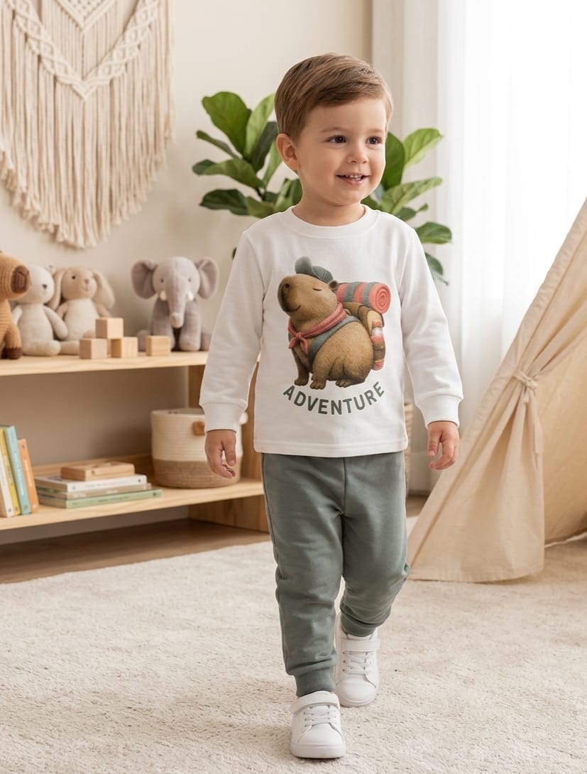 Conjunto Moletom Capivara Menino Infantil em Algodão Peluciado – Conforto e Estilo para o Dia a Dia