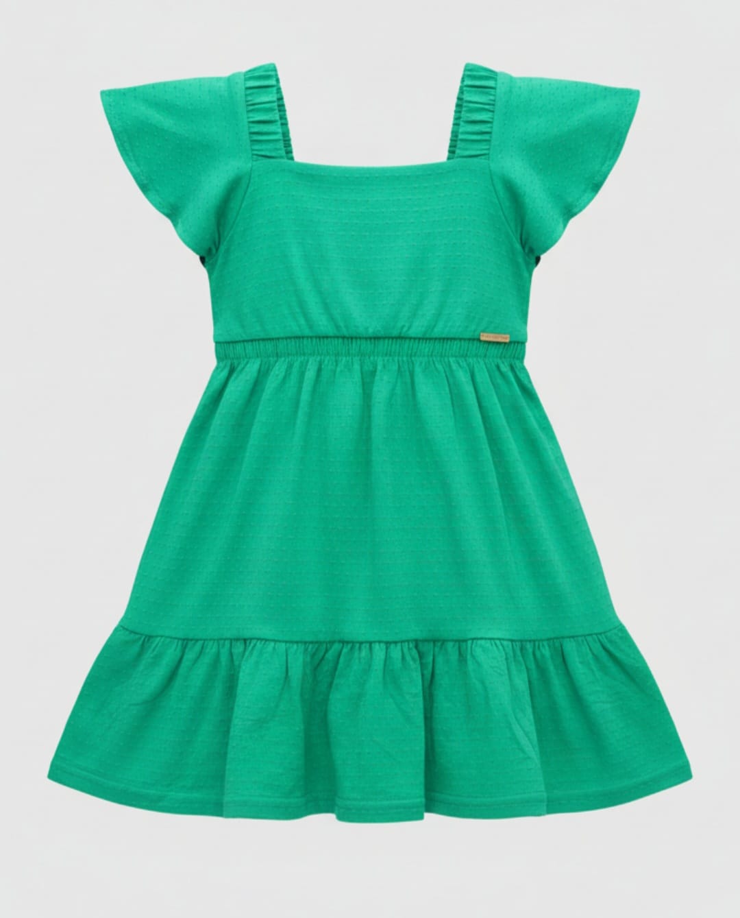 Vestido Infantil Verde Otimismo em Malha Nikko – Conforto, Leveza e Estilo para o Dia a Dia