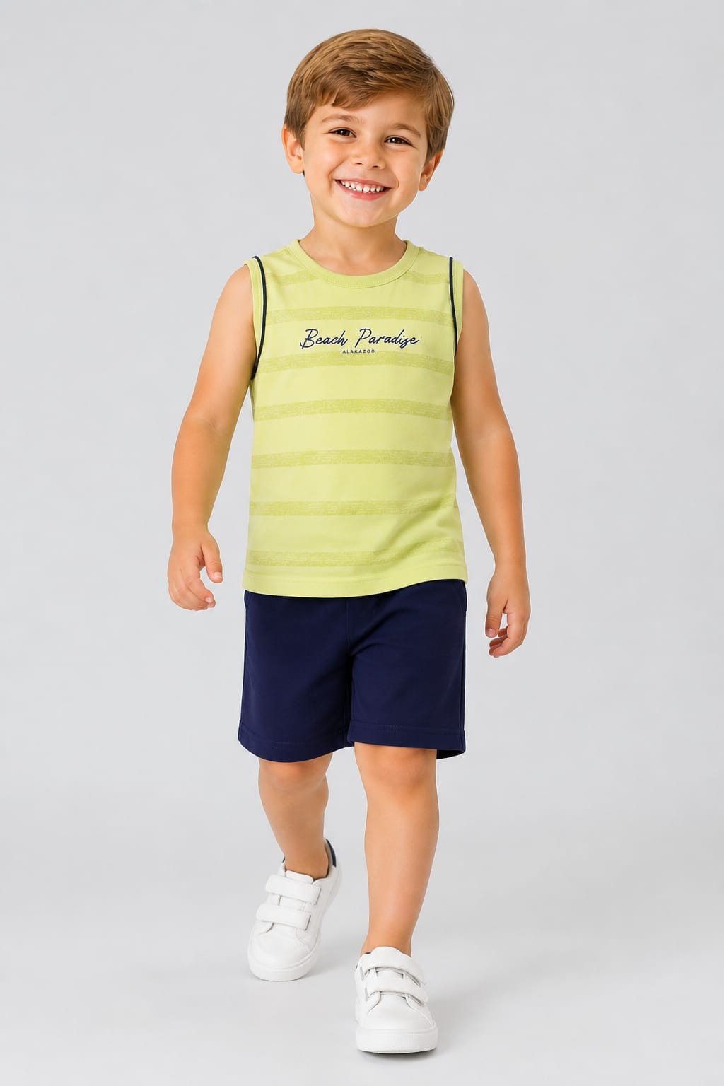 Conjunto Infantil Regata Beach Paradise com Short em Moletom