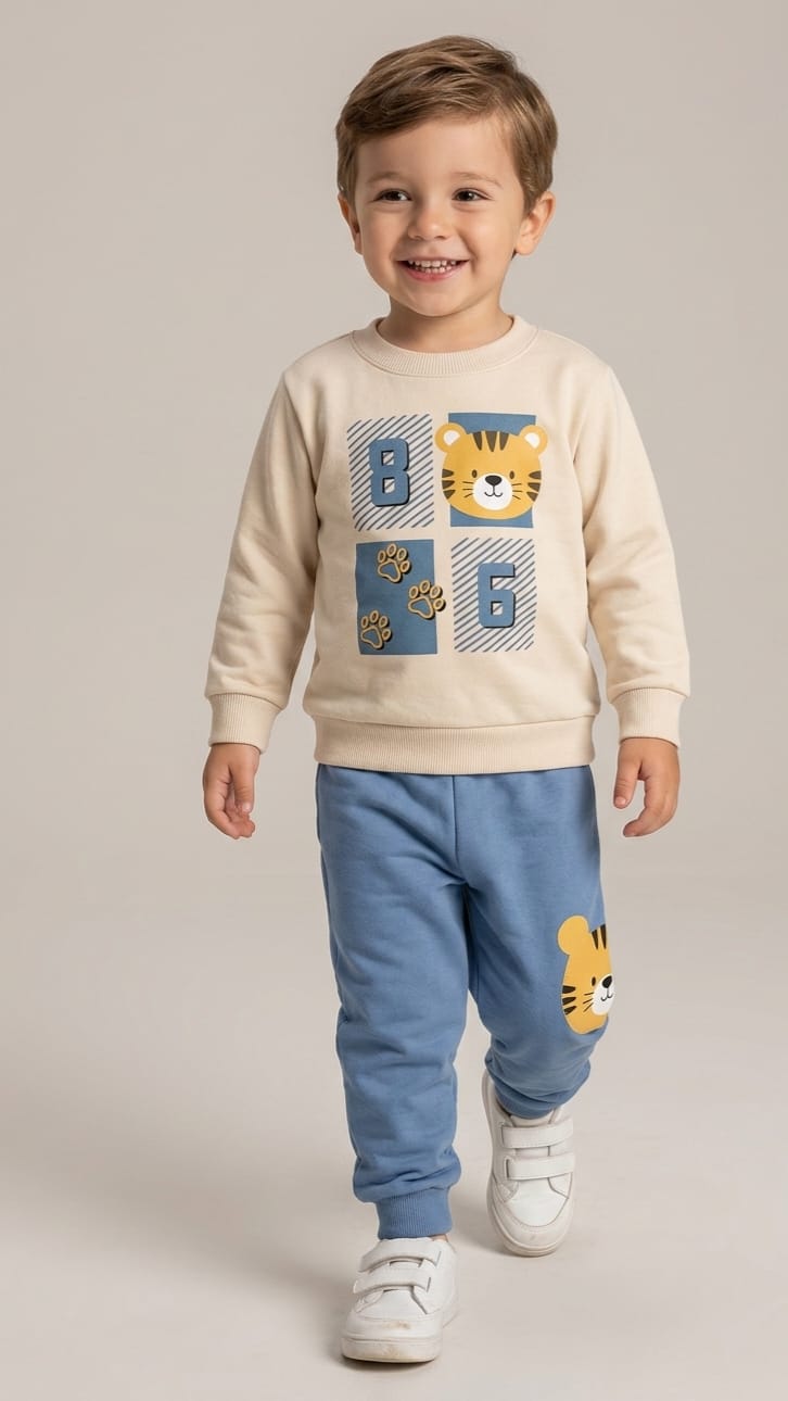 Conjunto Moletom Peluciado Tigre Infantil
