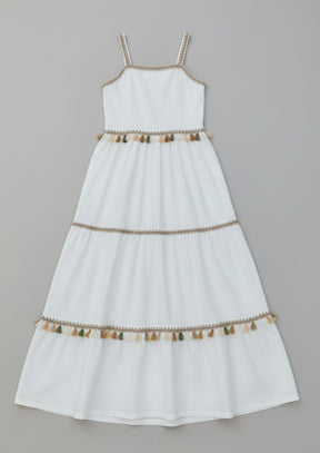 Vestido Longo Étnico Infantil Forrado – Leve, Elegante e Confortável para Momentos Especiais