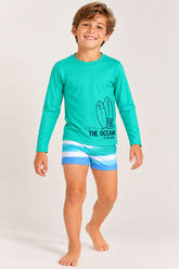 CONJUNTO INFANTIL MENINO QUIMBY BLUSA UV 50+ E SUNGA