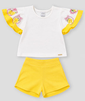 Conjunto Infantil Feminino Limão em Malha Nikko