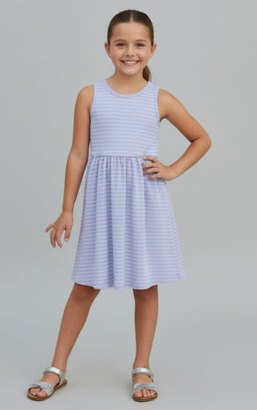 Vestido Canelado Listras Infantil – Conforto, Leveza e Estilo para o Dia a Dia